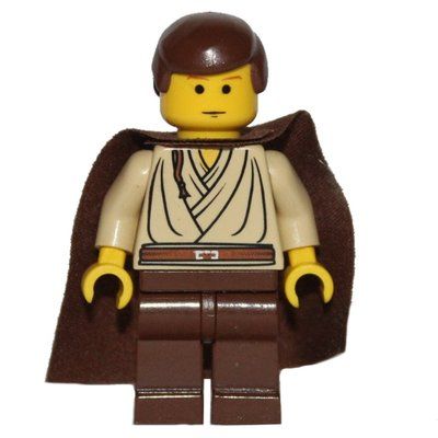 Minifiguur Obi-Wan Kenobi, Padawan, Yellow Skin, Brown Hair and Cape uit set 7203