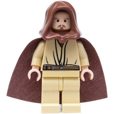 Figurine Qui-Gon Jinn, Tan Legs, Brown Beard du set 7665
