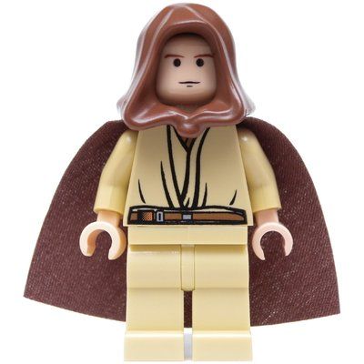 Figurine Obi-Wan Kenobi, Padawan, Reddish Brown Hood and Cape, Black Eyes du set 7665