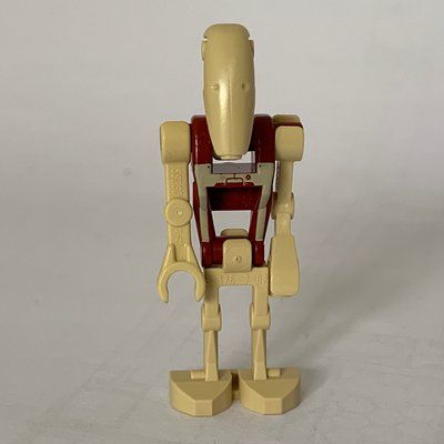 Figurine Battle Droid Security, Dark Red Torso with Tan Print and Three Red Dots, One Bent Arm, One Straight Arm du set 7877