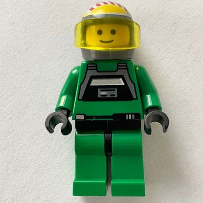 Minifigur Rebel Pilot A-wing, Green Uniform, Black Eyes, Trans-Yellow Visor aus Set 7754
