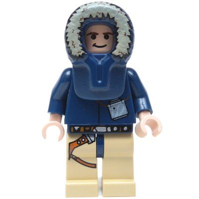 Figurine Han Solo, Hoth Outfit, Dark Blue Hood, Black Eyes du set 7749
