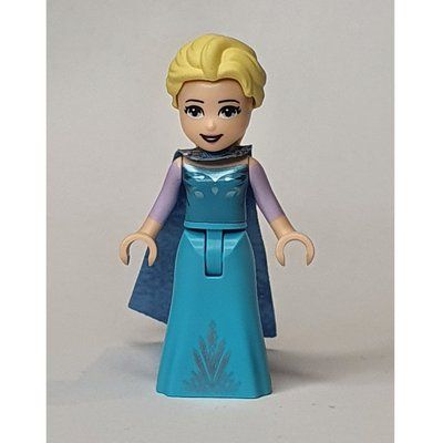 Minifigure Elsa - Medium Azure Dress, Medium Blue Cape - Open Mouth from set 43172