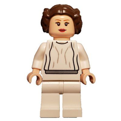 Figurine Princess Leia, White Robe, Dark Brown Hair, Plain Belt du set 7965