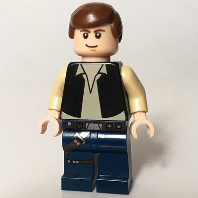 Figurine Han Solo, Black Vest, Dark Blue Legs, Smooth Hair, No Cheek Lines du set 7965