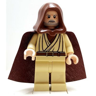 Figurine Obi-Wan Kenobi, Old, with Light Nougat Skin and Reddish Brown Hood and Cape, White Pupils du set 7965