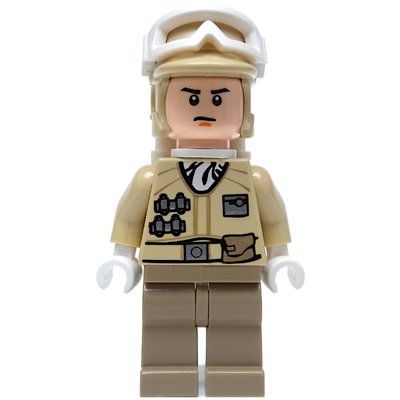 Minifigur Rebel Trooper in Hoth Uniform, Tan Hat, Orange Chin Line aus Set 8083