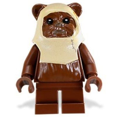 Figurine Paploo, Ewok, Tan Hood with Reddish Brown Face du set 8038