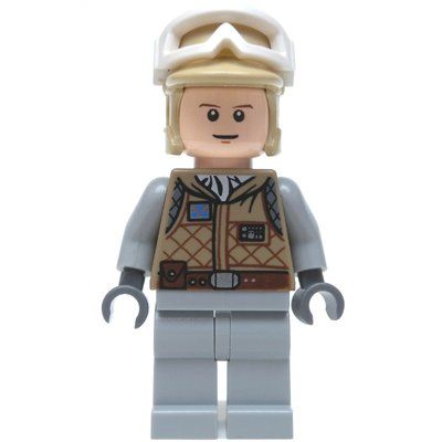 Minifigure Luke Skywalker, Hoth Outfit, Tan Hat, Light Bluish Gray Legs del set 8089
