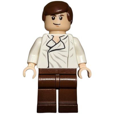 Figurine Han Solo, White Shirt, Reddish Brown Legs, Single Sided Head du set 8097