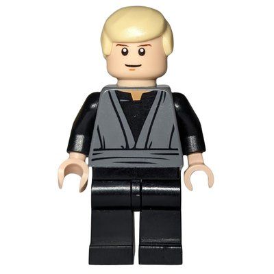Minifigurka Luke Skywalker, Dark Bluish Gray Robes, Tan Hair, Single Sided Head z zestawu 9496