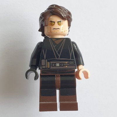 Minifigure Anakin Skywalker, Transformation, Yellow Eyes, Dark Brown Legs del set 9494