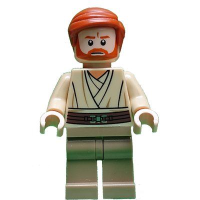 Minifigure Obi-Wan Kenobi, Dark Tan Plain Legs del set 9494