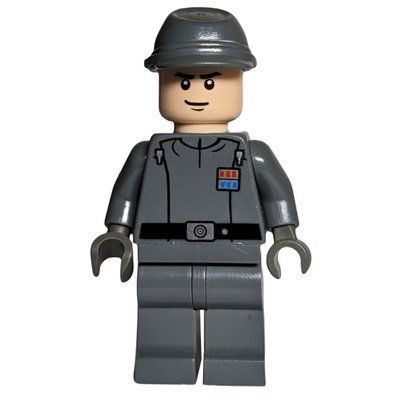 Figurine Imperial Officer / Captain / Commandant / Commander, Dark Bluish Gray Uniform, Cavalry Cap, Black Hands du set 9492