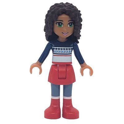 Minifigurka Andrea - Dark Blue Christmas Sweater, Red Skirt z zestawu 41102