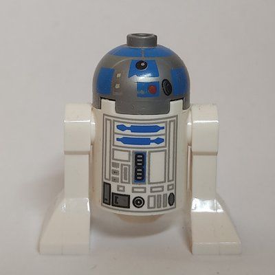 Minifiguur Astromech Droid, R2-D2, Flat Silver Dome, Blue Print uit set 10236