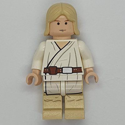 Figurine Luke Skywalker, White Robe, Straight Tan Hair, Black Eyes du set 10179