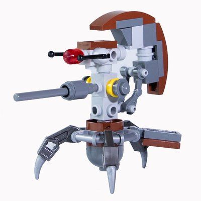 Figurine Droideka / Sniper Droid, Reddish Brown Shell, Pearl Dark Gray Legs, Back Armor du set 75002
