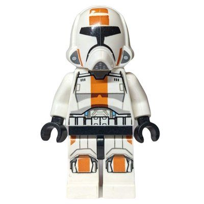 Minifigure Republic Trooper, Brown Eyebrows and Cheek Lines del set 75001
