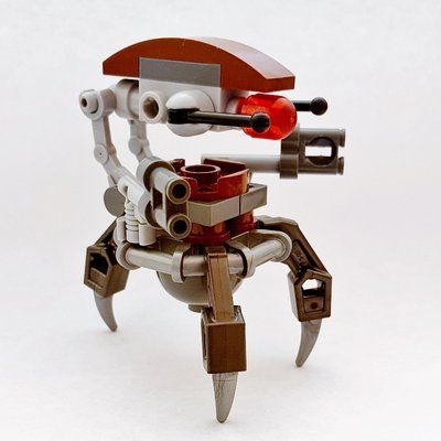 Minifigure Droideka / Destroyer Droid, Reddish Brown Shell, Pearl Dark Gray Legs, No Back Armor del set 75000