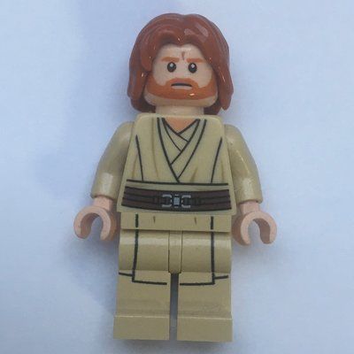 Figurine Obi-Wan Kenobi, Tan Legs, Mid-Length Parted Hair du set 75021