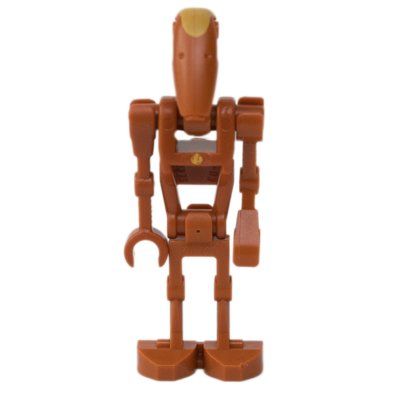 Minifigure Battle Droid Commander, Dark Orange, One Bent Arm, One Straight Arm del set 75019