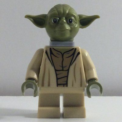 Minifigure Yoda, Olive Green Head, Neck Bracket del set 75017