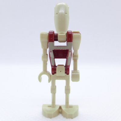 Figurine Battle Droid Security, Dark Red Torso with Tan Print, One Bent Arm, One Straight Arm du set 75044