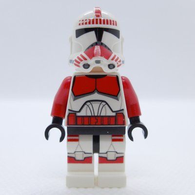 Minifigura Clone Shock Trooper, Red Markings, Brown Eyes del set 75046