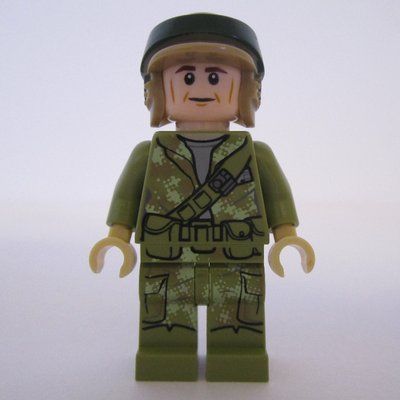 Minifigure Rebel Trooper in Endor Uniform, Olive Green Legs del set 75094