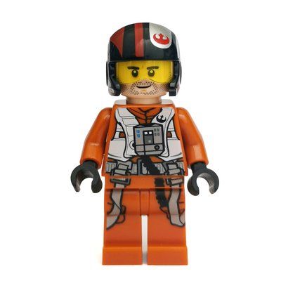 Figurine Poe Dameron, Dark Orange Pilot Outfit, Helmet with Visor du set 75102
