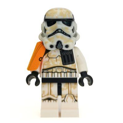 Minifigur Sandtrooper Squad Leader / Captain, Orange Pauldron, Neck Bracket, Dual Molded Helmet, Open Mouth aus Set 75228