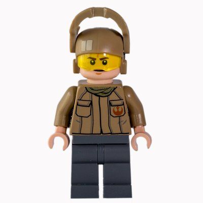 Minifigure Resistance Soldier, Dark Tan Helmet, Dark Tan Shirt with Two Pockets and Resistance Insignia from set 75140