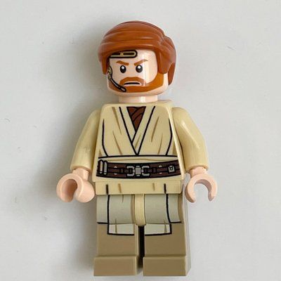 Minifigure Obi-Wan Kenobi, Dark Tan Printed Legs, Headset del set 75135