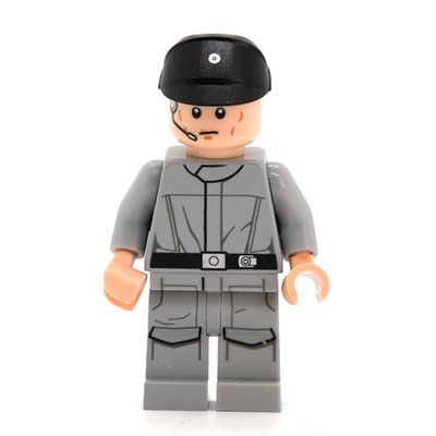 Minifigure Imperial Crew, Light Bluish Gray Uniform, Black Cap, Closed Mouth from set 75134