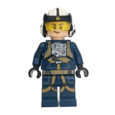 Figurine Rebel Pilot U-wing, Dark Blue Flight Suit, Helmet with Molded Visor du set 75160