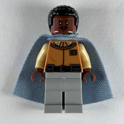 Minifigura Lando Calrissian, Sand Blue Cape, Light Bluish Gray Legs del set 75175