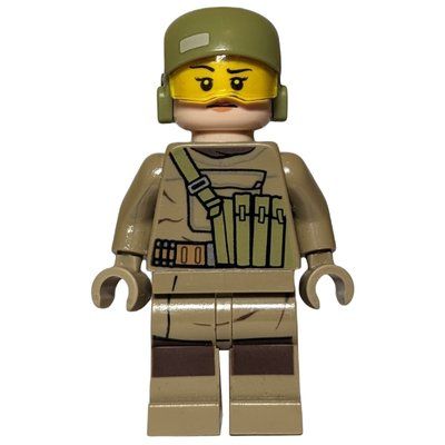 Minifigur Resistance Soldier, Female, Olive Green Helmet aus Set 75177