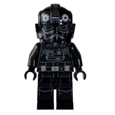 Minifiguur TIE Pilot, Printed Legs, 3 Silver Buckles on Belt uit set 75211