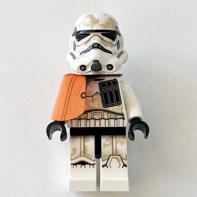 Minifigure Sandtrooper Squad Leader / Captain, Orange Pauldron, Neck Bracket del set 75221