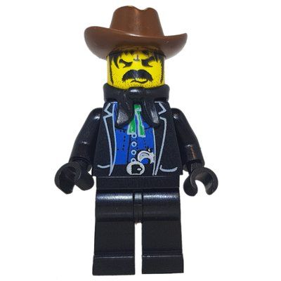 Minifigura Bandit - Western, Black Jacket, Black Handkerchief, Brown Hat del set 6769