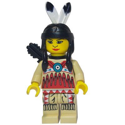 Figurine Indian - Woman, Tan Clothing, Red Trim, Quiver du set 6746