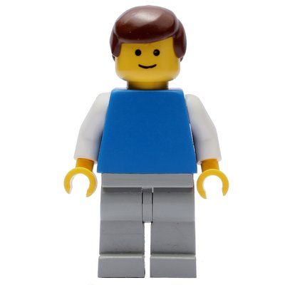 Minifigure Man - Blue Shirt, White Arm, Light Gray Legs del set 4291