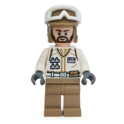 Minifigure Rebel Trooper in Hoth Uniform, Dark Tan Hat, Dark Brown Beard del set 75239