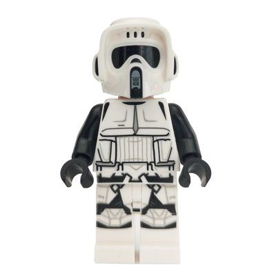 Minifigure Scout Trooper, Dual Molded White and Black Helmet, Open Mouth del set 75238