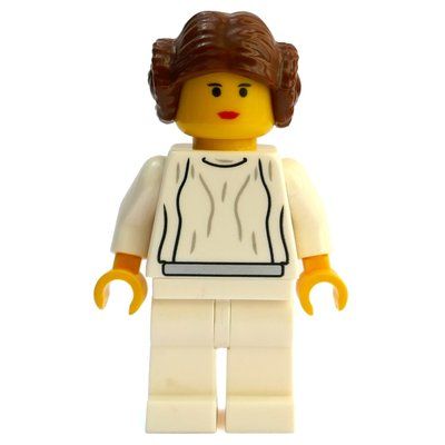 Figurine Princess Leia, White Robe, Yellow Skin (3626c Head) du set 75243