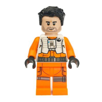 Figurine Poe Dameron, White and Orange Pilot Outfit du set 75242