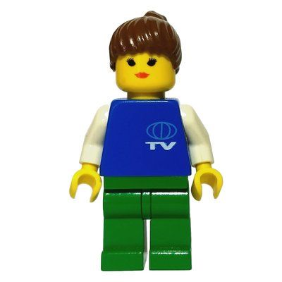 Figurine TV Worker - Blue Torso, Green Legs, Female du set 4267