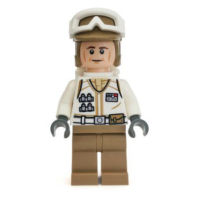 Minifigura Rebel Trooper in Hoth Uniform, Dark Tan Hat, Cheek Lines del set 75259