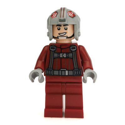 Minifiguur T-16 Skyhopper Pilot, Dark Red Outfit, Buckles on Shoulder Straps uit set 75265